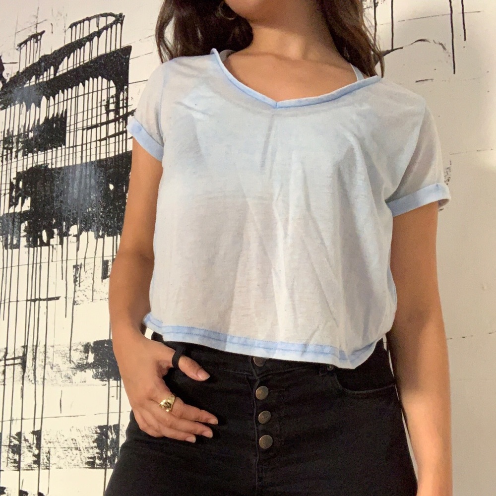 Sheer Baby Blue Top🦋